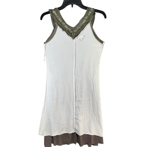 Cherish Dress Small Brown Olive Lace Elastic Waist Lined Romantic Coquette Fairy - Picture 7 of 14